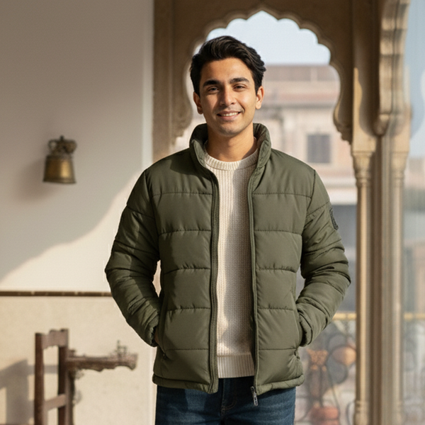 The Essential Puffer Jacket | Olive Green