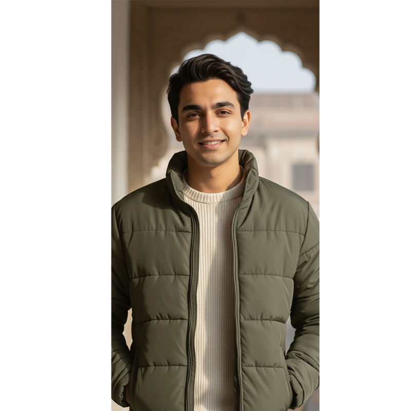 The Essential Puffer Jacket | Olive Green